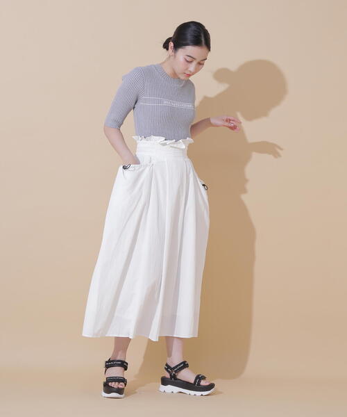 JILL by JILL STUART(ジルバイジルスチュアート)の「◇ナイロンハイウエストフレアスカート(スカート・レディース・ネイビー/ホワイト・SMALL/MEDIUM)」の12枚目の写真