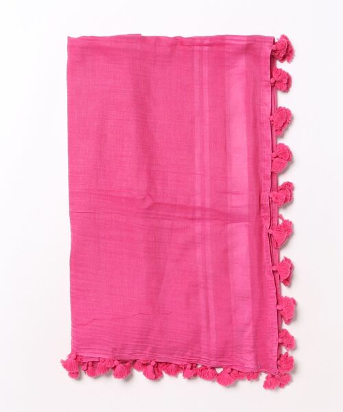 チャイハネ（チャイハネ）の「【チャイハネ】ローランタッセルストール（ストール/ショール・レディース・ナチュラル/ブルー/ピンク/ブラウン・FREE）」の4枚目の写真