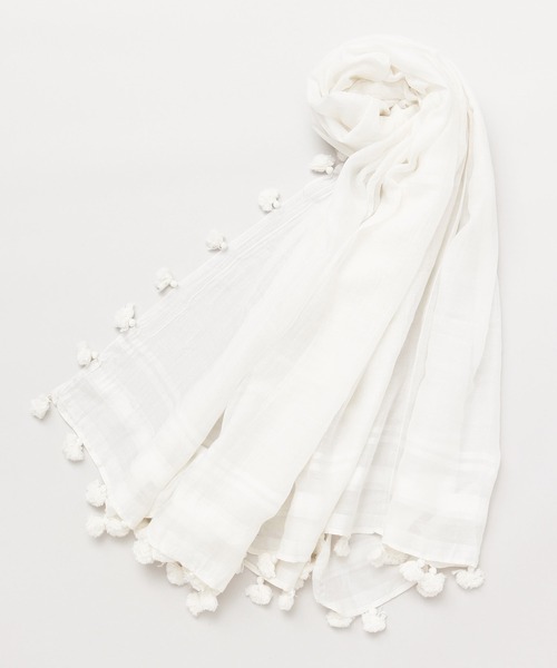 チャイハネ（チャイハネ）の「【チャイハネ】ローランタッセルストール（ストール/ショール・レディース・ナチュラル/ブルー/ピンク/ブラウン・FREE）」の2枚目の写真