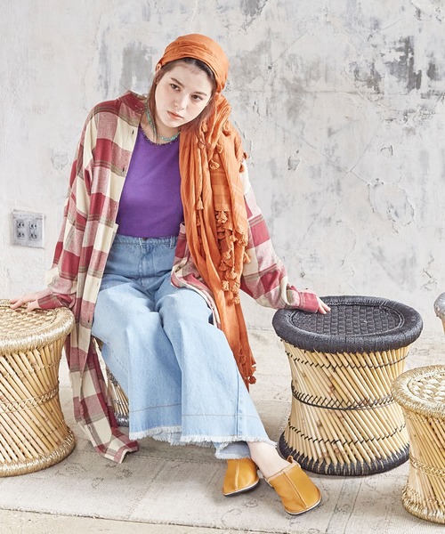 チャイハネ（チャイハネ）の「【チャイハネ】ローランタッセルストール（ストール/ショール・レディース・ナチュラル/ブルー/ピンク/ブラウン・FREE）」の11枚目の写真