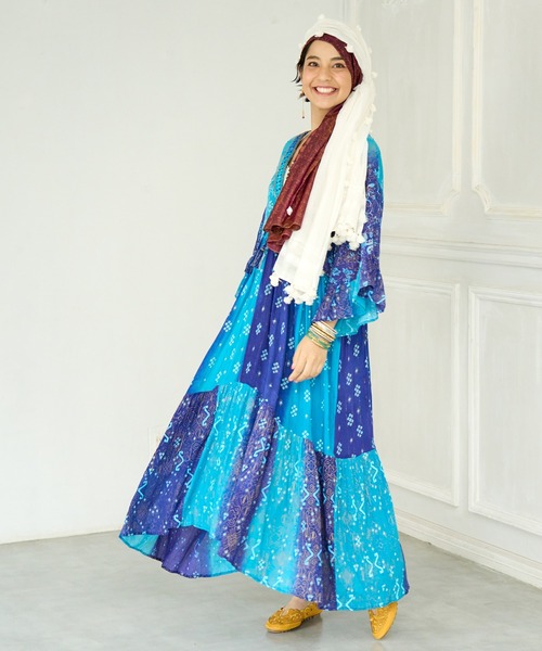 チャイハネ（チャイハネ）の「【チャイハネ】ローランタッセルストール（ストール/ショール・レディース・ナチュラル/ブルー/ピンク/ブラウン・FREE）」の7枚目の写真