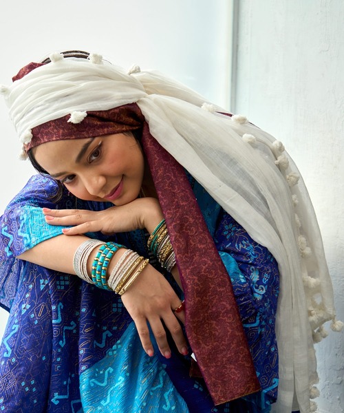 チャイハネ（チャイハネ）の「【チャイハネ】ローランタッセルストール（ストール/ショール・レディース・ナチュラル/ブルー/ピンク/ブラウン・FREE）」の9枚目の写真