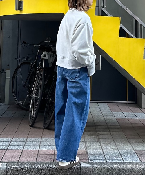 mi via loca(ミヴィアロカ)の「Vintageライク ダメージ加工 刺繍×ロゴプリント裏毛スウェット(スウェット・レディース・トップグレー/オートミール/ネイビー・FREE)」の11枚目の写真