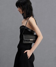 メッシュ&レザー モノグラムショルダーバッグ