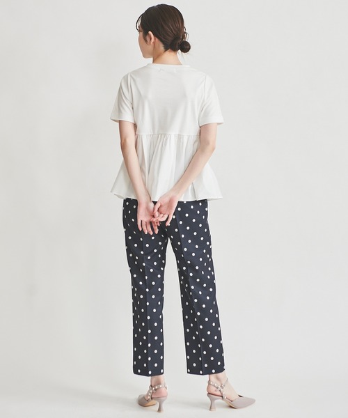 31 Sons de mode（トランテアン　ソン　ドゥ　モード）の「ドット柄ベルト付きテーパードパンツ（その他パンツ・レディース・オフホワイト/ネイビー・36/38）」の15枚目の写真