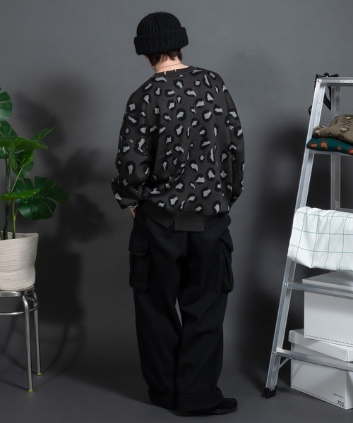 Perushu（ペルーシュ）の「ダメージレオパードニット（ニット/セーター・メンズ・グレー/ダークグリーン/カーキ・MEDIUM/LARGE）」の22枚目の写真