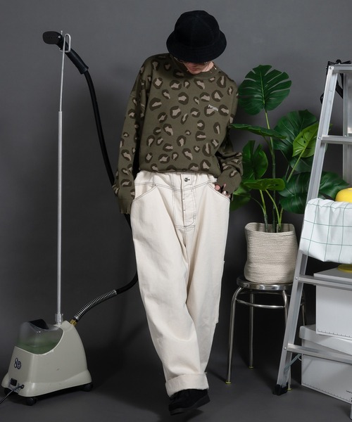 Perushu（ペルーシュ）の「ダメージレオパードニット（ニット/セーター・メンズ・グレー/ダークグリーン/カーキ・MEDIUM/LARGE）」の5枚目の写真