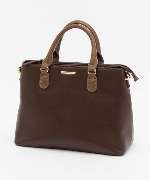 BEAUTY&YOUTH UNITED ARROWS(ビューティーアンドユースユナイテッドアローズ)の「BY∵ メタルバー2トーントートバッグ(トートバッグ・レディース・ブラック/ダークブラウン・FREE)」の4枚目の写真