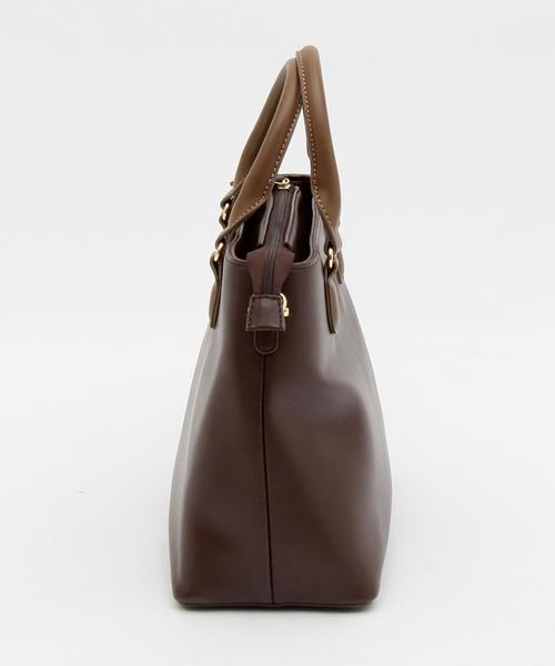 BEAUTY&YOUTH UNITED ARROWS(ビューティーアンドユースユナイテッドアローズ)の「BY∵ メタルバー2トーントートバッグ(トートバッグ・レディース・ブラック/ダークブラウン・FREE)」の6枚目の写真