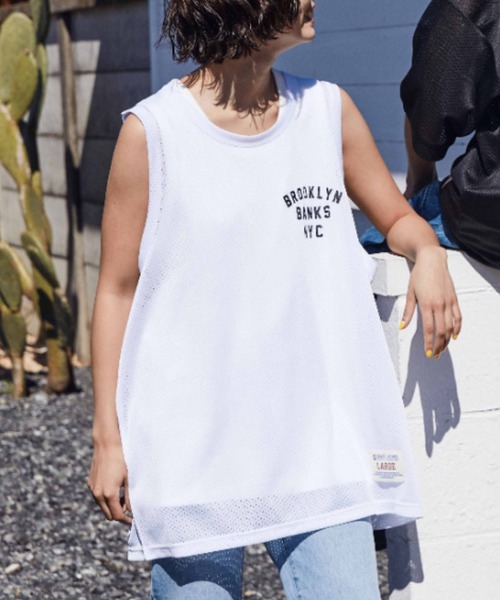 ムラサキスポーツ（ムラサキスポーツ）の「【ムラサキスポーツ限定】DEAR LAUREL/ディアローレル タンクトップ メッシュ ユニセックス D24S2145（タンクトップ・メンズ・ホワイト/ブラック・L/M）」の11枚目の写真