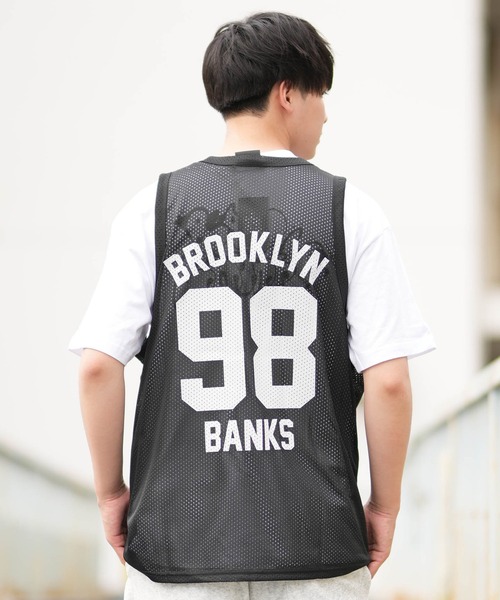 ムラサキスポーツ（ムラサキスポーツ）の「【ムラサキスポーツ限定】DEAR LAUREL/ディアローレル タンクトップ メッシュ ユニセックス D24S2145（タンクトップ・メンズ・ホワイト/ブラック・L/M）」の4枚目の写真