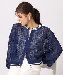 ◆メッシュ編みWジップニットカーディガン