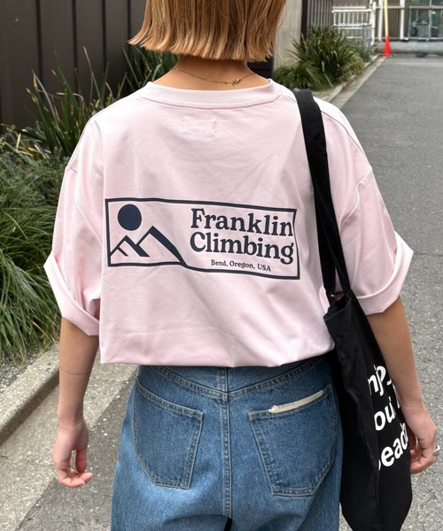 Franklin Climbing（フランクリンクライミング）の「【Franklin Climbing】グラフィックバックロゴ半袖Tee（Tシャツ/カットソー・メンズ・ホワイト/ブラック/グレー/レッド/ピンク/イエロー・MEDIUM/LARGE/X-LARGE）」の5枚目の写真