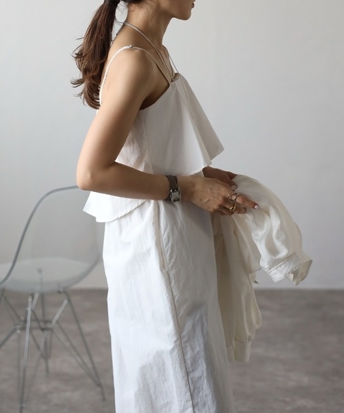 Bonjour Sagan(ボンジュールサガン)の「ビスチェ風サロペット(サロペット/オーバーオール・レディース・オフホワイト/ダークネイビー/ベージュ・FREE)」の6枚目の写真