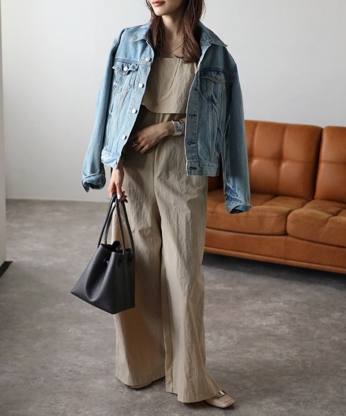 Bonjour Sagan(ボンジュールサガン)の「ビスチェ風サロペット(サロペット/オーバーオール・レディース・オフホワイト/ダークネイビー/ベージュ・FREE)」の22枚目の写真