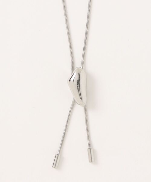 LOWRYS FARM(ローリーズファーム)の「ループタイネックレス 111654(ネックレス・レディース・グレー/ベージュ/グレー系その他・FREE)」の1枚目の写真