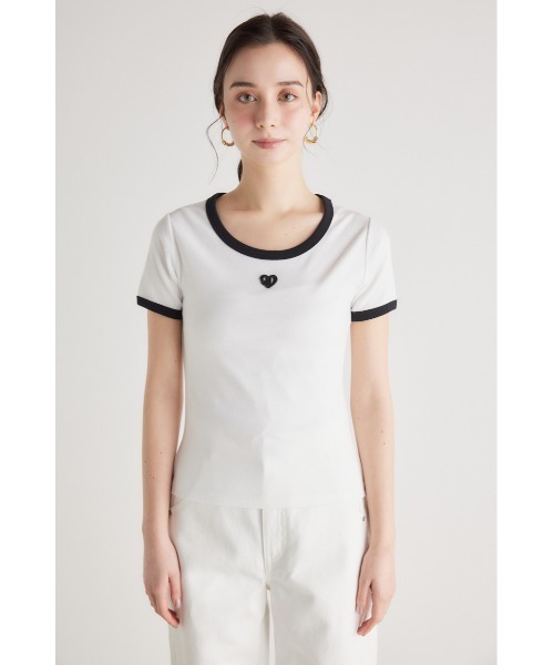 rienda（リエンダ）の「RDロゴTシャツ 春服（Tシャツ/カットソー・レディース・ホワイト/ブラック/パープル/ベージュ・FREE）」の6枚目の写真