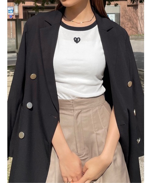 rienda（リエンダ）の「RDロゴTシャツ 春服（Tシャツ/カットソー・レディース・ホワイト/ブラック/パープル/ベージュ・FREE）」の15枚目の写真