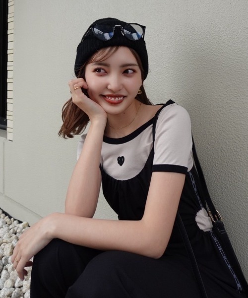 rienda（リエンダ）の「RDロゴTシャツ 春服（Tシャツ/カットソー・レディース・ホワイト/ブラック/パープル/ベージュ・FREE）」の12枚目の写真