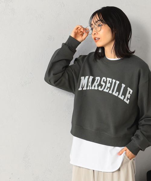 FOUND GOOD（ファウンドグッド）の「ロゴプリント裏毛スウェットプルオーバー（スウェット・レディース・グレー系5/グレー系8/グリーン系5/ホワイト系5・L/S/M）」の3枚目の写真