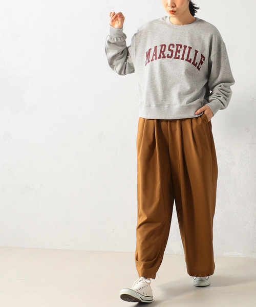 FOUND GOOD（ファウンドグッド）の「ロゴプリント裏毛スウェットプルオーバー（スウェット・レディース・グレー系5/グレー系8/グリーン系5/ホワイト系5・L/S/M）」の9枚目の写真