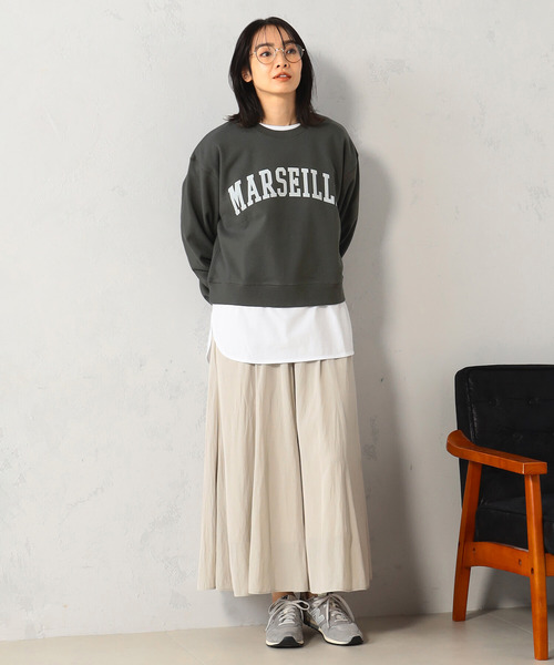 FOUND GOOD（ファウンドグッド）の「ロゴプリント裏毛スウェットプルオーバー（スウェット・レディース・グレー系5/グレー系8/グリーン系5/ホワイト系5・L/S/M）」の13枚目の写真