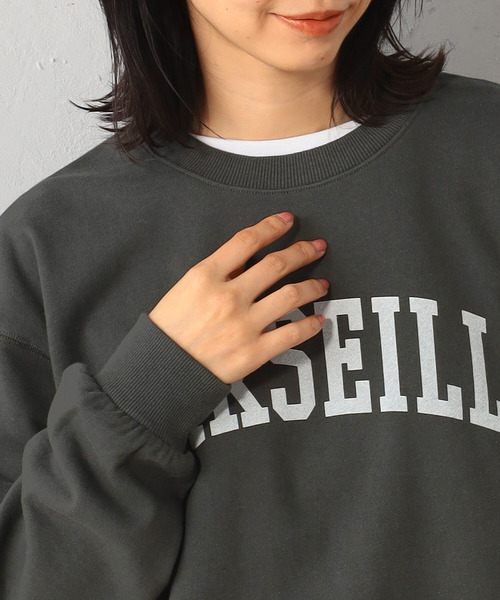 FOUND GOOD（ファウンドグッド）の「ロゴプリント裏毛スウェットプルオーバー（スウェット・レディース・グレー系5/グレー系8/グリーン系5/ホワイト系5・L/S/M）」の14枚目の写真