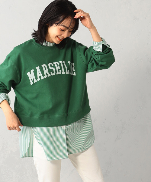 FOUND GOOD（ファウンドグッド）の「ロゴプリント裏毛スウェットプルオーバー（スウェット・レディース・グレー系5/グレー系8/グリーン系5/ホワイト系5・L/S/M）」の17枚目の写真