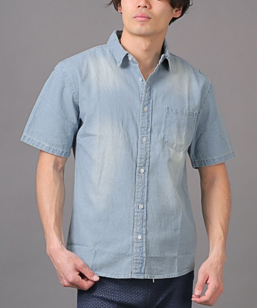セール】半袖デニムシャツ（シャツ/ブラウス）｜LUXSTYLE（ラグ