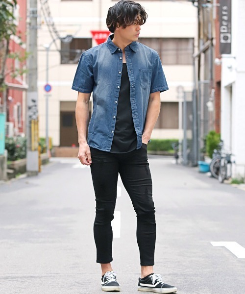 ラフシモンズ 23SS 半袖 デニムシャツ ブラック 国内正規品 未使用品 ラフシモンズ RAF SIMONS タグ付き ラストコレクション