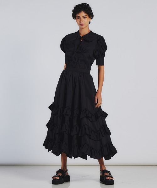 DOUBLE STANDARD CLOTHING（ダブルスタンダードクロージング）の「ボリュームティアードスカート（スカート・レディース・キャメル/ブラック・36/38）」の15枚目の写真