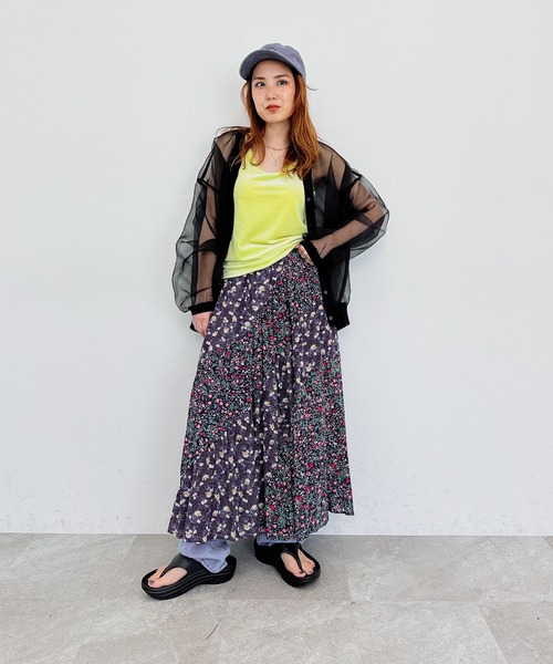 niko and...（ニコアンド）の「[MODE NORM CORE]カップ付きシャイニータンクトップ（タンクトップ・レディース・ライトグレー/イエロー/ブラック・LARGE/MEDIUM）」の9枚目の写真