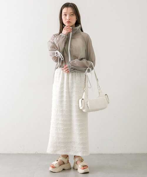 OLIVE des OLIVE（オリーブデオリーブ）の「ちびフリルタイトロングスカート（スカート・レディース・ブラック/サックスブルー/アイボリー・FREE）」の19枚目の写真