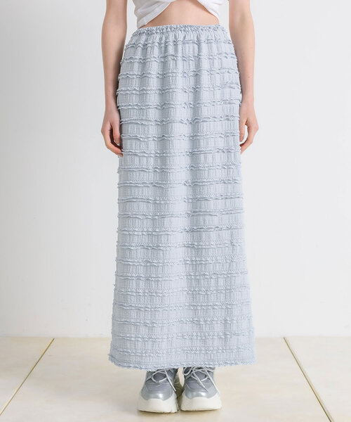 OLIVE des OLIVE（オリーブデオリーブ）の「ちびフリルタイトロングスカート（スカート・レディース・ブラック/サックスブルー/アイボリー・FREE）」の10枚目の写真