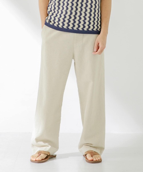 URBAN RESEARCH Sonny Label（アーバンリサーチサニーレーベル）の「リネン混ワイドストレートパンツ（その他パンツ・メンズ・カーキ/ナチュラル/グレー・MEDIUM/LARGE）」の3枚目の写真