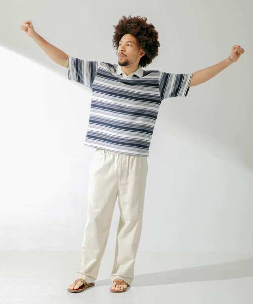 URBAN RESEARCH Sonny Label（アーバンリサーチサニーレーベル）の「リネン混ワイドストレートパンツ（その他パンツ・メンズ・カーキ/ナチュラル/グレー・MEDIUM/LARGE）」の5枚目の写真