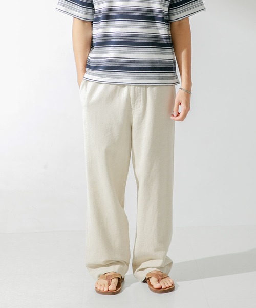 URBAN RESEARCH Sonny Label（アーバンリサーチサニーレーベル）の「リネン混ワイドストレートパンツ（その他パンツ・メンズ・カーキ/ナチュラル/グレー・MEDIUM/LARGE）」の6枚目の写真