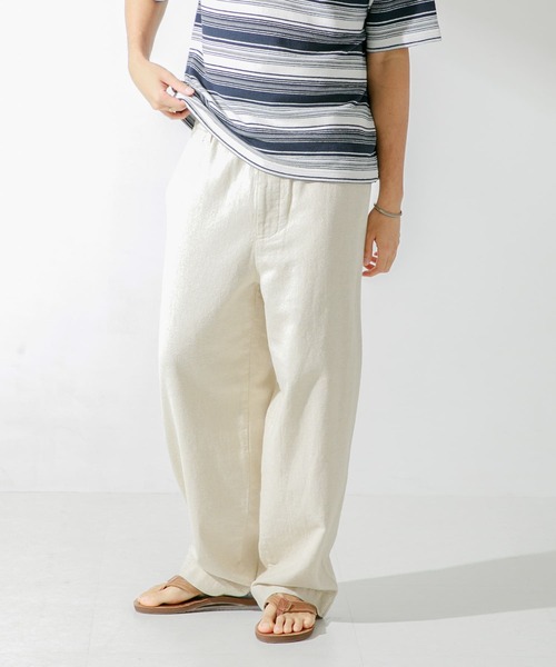 URBAN RESEARCH Sonny Label（アーバンリサーチサニーレーベル）の「リネン混ワイドストレートパンツ（その他パンツ・メンズ・カーキ/ナチュラル/グレー・MEDIUM/LARGE）」の7枚目の写真