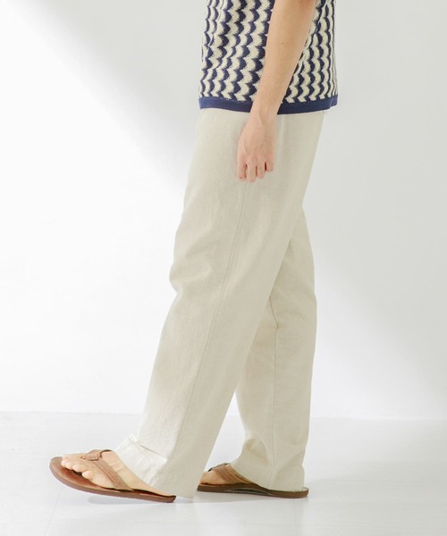 URBAN RESEARCH Sonny Label（アーバンリサーチサニーレーベル）の「リネン混ワイドストレートパンツ（その他パンツ・メンズ・カーキ/ナチュラル/グレー・MEDIUM/LARGE）」の8枚目の写真