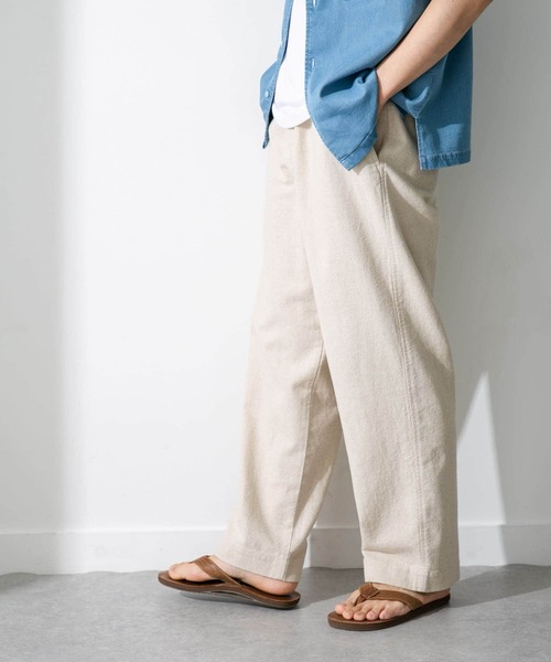 URBAN RESEARCH Sonny Label（アーバンリサーチサニーレーベル）の「リネン混ワイドストレートパンツ（その他パンツ・メンズ・カーキ/ナチュラル/グレー・MEDIUM/LARGE）」の10枚目の写真