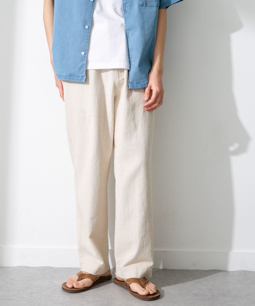 URBAN RESEARCH Sonny Label（アーバンリサーチサニーレーベル）の「リネン混ワイドストレートパンツ（その他パンツ・メンズ・カーキ/ナチュラル/グレー・MEDIUM/LARGE）」の11枚目の写真