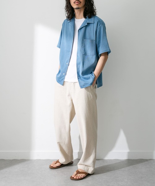 URBAN RESEARCH Sonny Label（アーバンリサーチサニーレーベル）の「リネン混ワイドストレートパンツ（その他パンツ・メンズ・カーキ/ナチュラル/グレー・MEDIUM/LARGE）」の15枚目の写真