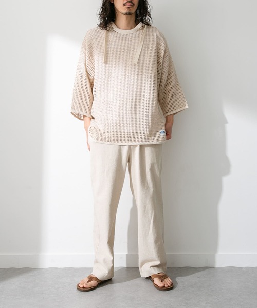 URBAN RESEARCH Sonny Label（アーバンリサーチサニーレーベル）の「リネン混ワイドストレートパンツ（その他パンツ・メンズ・カーキ/ナチュラル/グレー・MEDIUM/LARGE）」の17枚目の写真