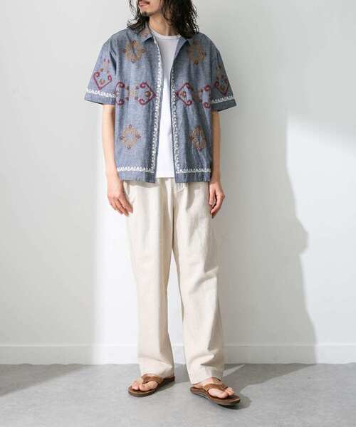 URBAN RESEARCH Sonny Label（アーバンリサーチサニーレーベル）の「リネン混ワイドストレートパンツ（その他パンツ・メンズ・カーキ/ナチュラル/グレー・MEDIUM/LARGE）」の19枚目の写真