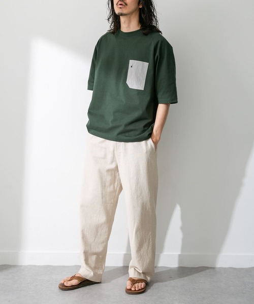 URBAN RESEARCH Sonny Label（アーバンリサーチサニーレーベル）の「リネン混ワイドストレートパンツ（その他パンツ・メンズ・カーキ/ナチュラル/グレー・MEDIUM/LARGE）」の21枚目の写真