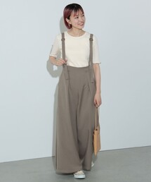 BEAMS HEART | サスペンダー付 ハイウエスト ワイドパンツ(スラックス)