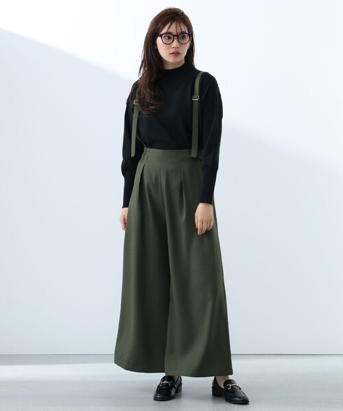 BEAMS HEART(ビームスハート)の「サスペンダー付 ハイウエスト ワイドパンツ(スラックス・レディース・ブラウン系その他4/オリーブ/チャコールグレー・SMALL/MEDIUM)」の7枚目の写真