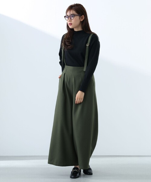BEAMS HEART(ビームスハート)の「サスペンダー付 ハイウエスト ワイドパンツ(スラックス・レディース・ブラウン系その他4/オリーブ/チャコールグレー・SMALL/MEDIUM)」の8枚目の写真