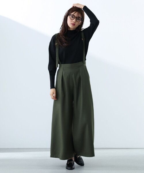 BEAMS HEART(ビームスハート)の「サスペンダー付 ハイウエスト ワイドパンツ(スラックス・レディース・ブラウン系その他4/オリーブ/チャコールグレー・SMALL/MEDIUM)」の9枚目の写真