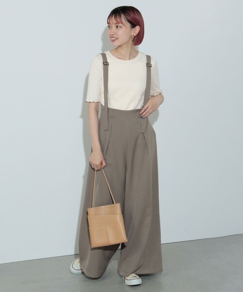 BEAMS HEART(ビームスハート)の「サスペンダー付 ハイウエスト ワイドパンツ(スラックス・レディース・ブラウン系その他4/オリーブ/チャコールグレー・SMALL/MEDIUM)」の11枚目の写真